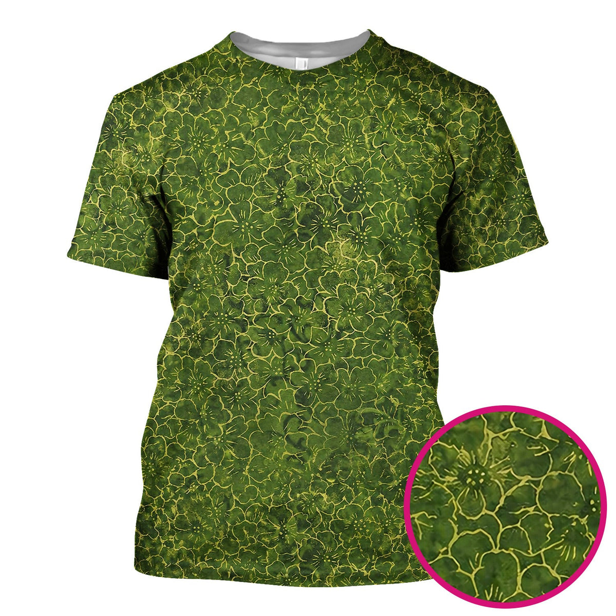 Green Floral Blossom Nurse Scrub Top