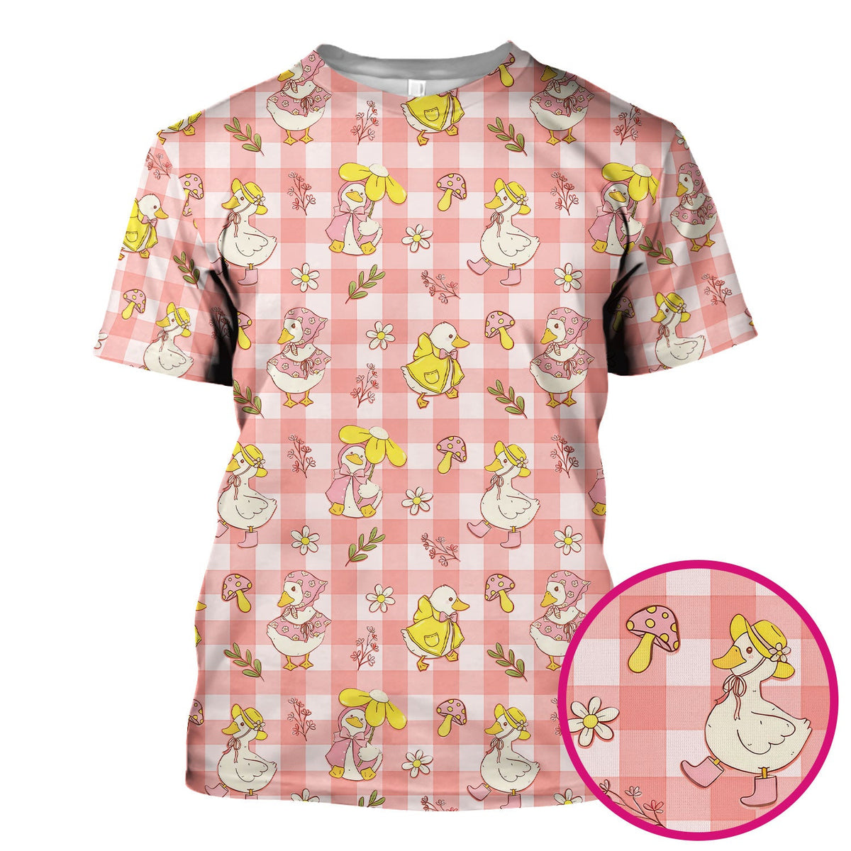 Duck Outfit Gingham Nurse Scrub Top