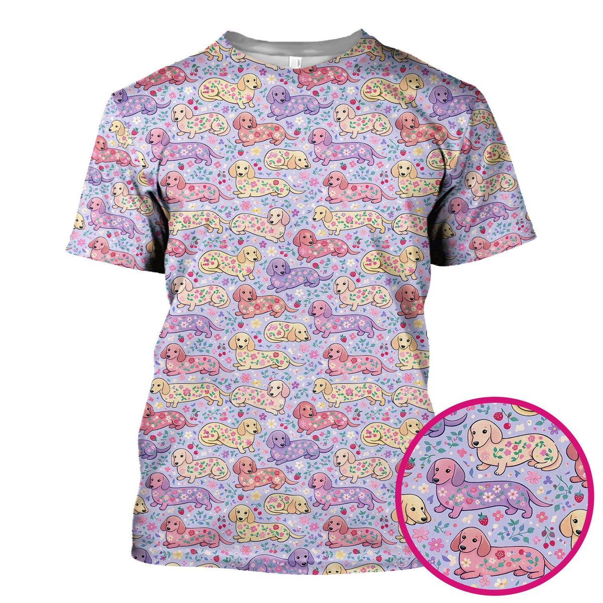 Dachshund Floral Nurse Scrub Top