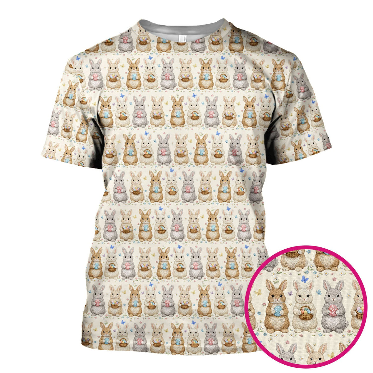 Bunny Basket Pastel Nurse Scrub Top - Easter Gift