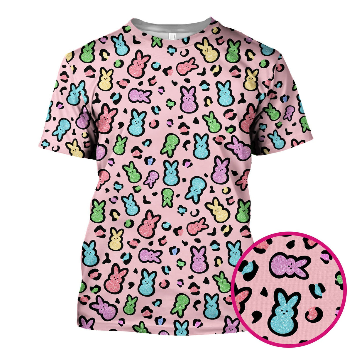 Pastel Bunny Nurse Scrub Top