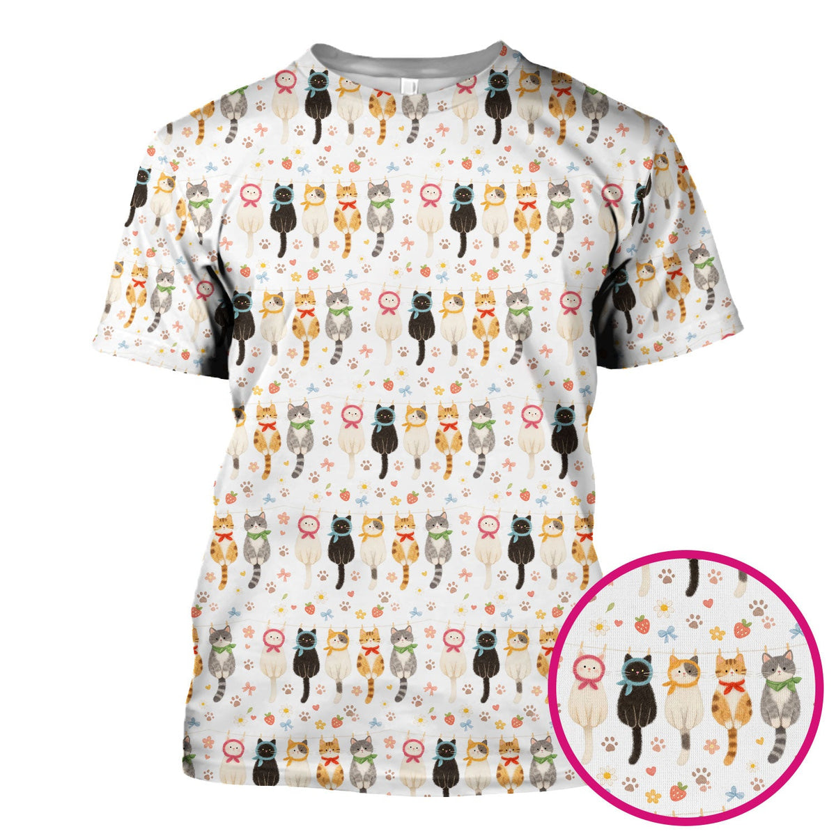 Cat Clothesline Nurse Scrub Top