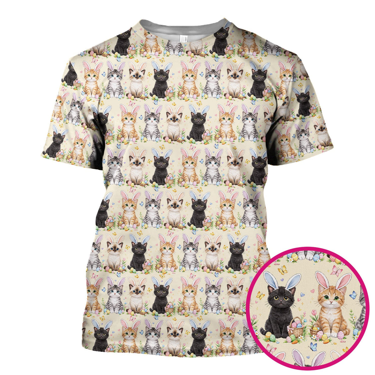 Kitten Bunny Ears Nurse Scrub Top - Easter Gift