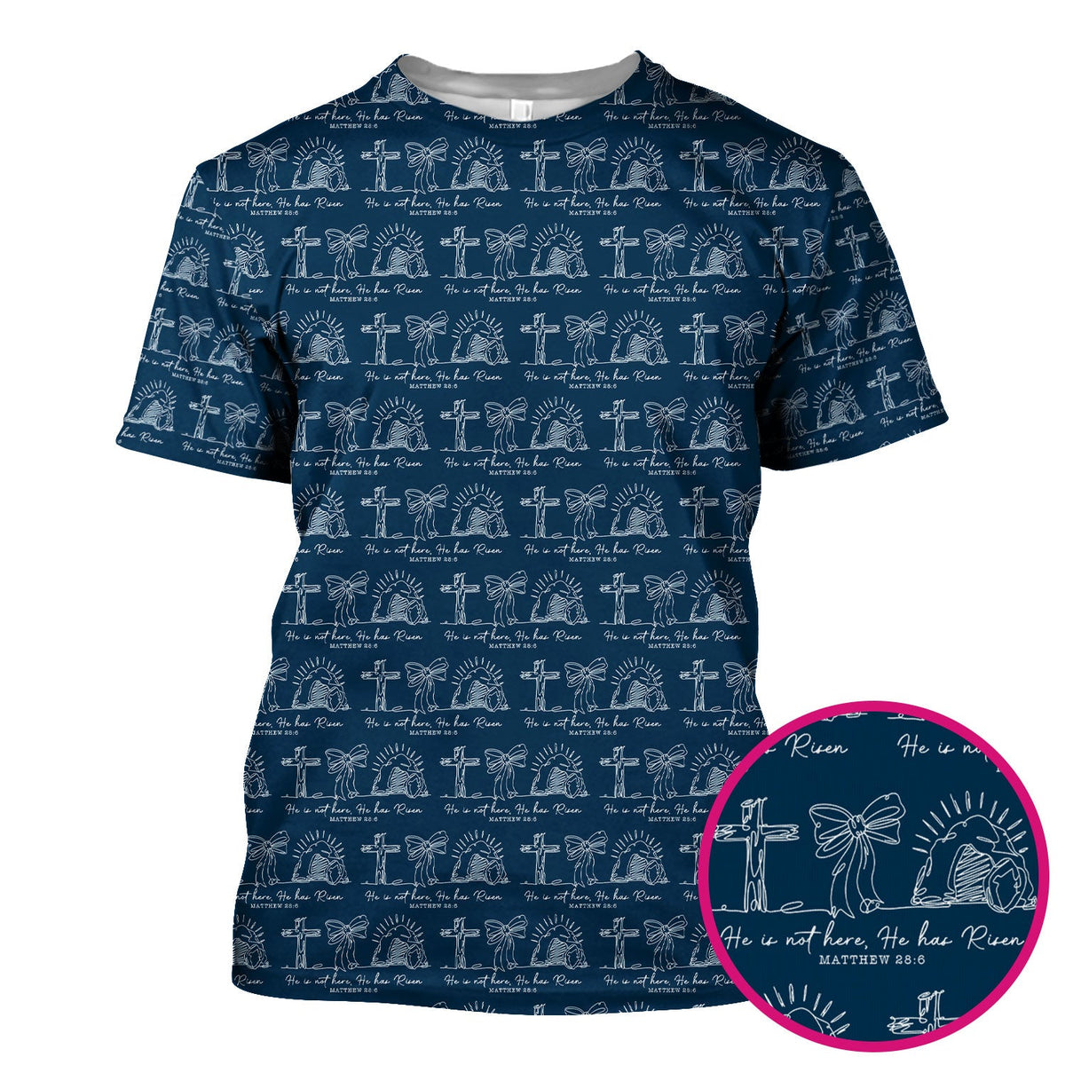 Christian Cross He Is Risen Pattern Scrubs Top, Comfortable Scrubs for Nurses