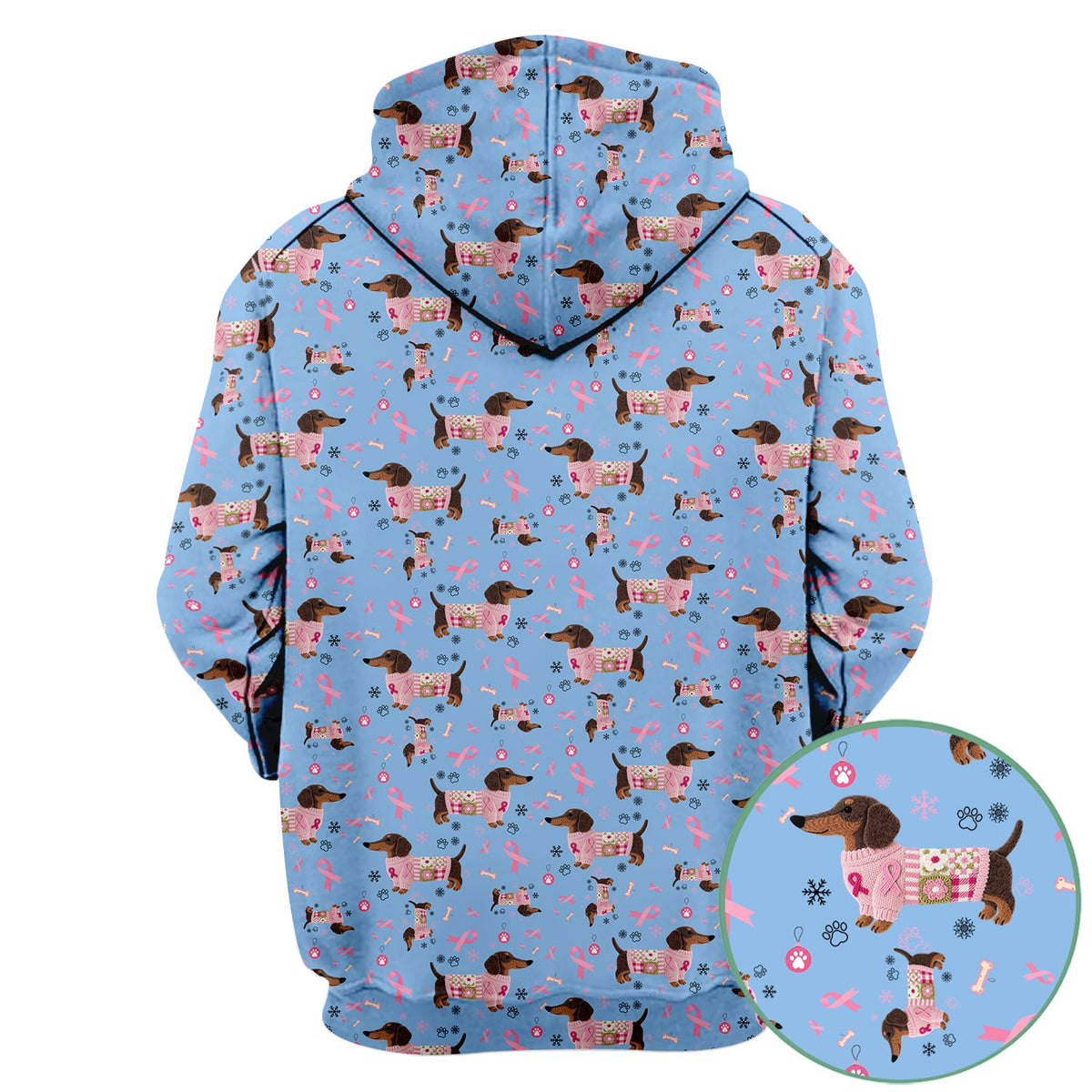 Pink Ribbon Dachshund Nurse Scrub Top