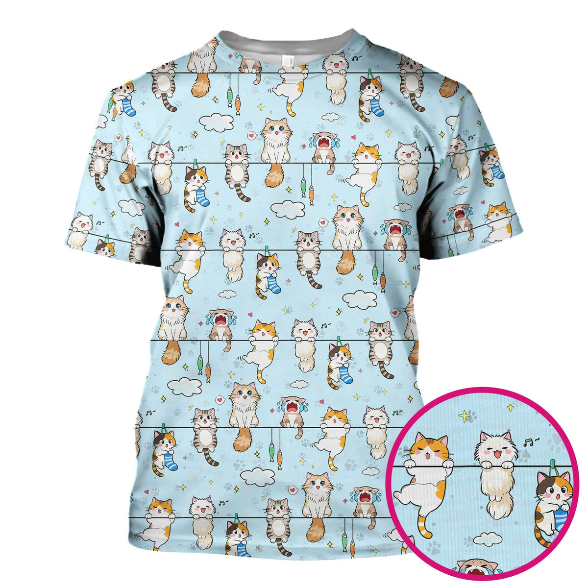 Cats With Cute Expressions Nurse Scrub Top