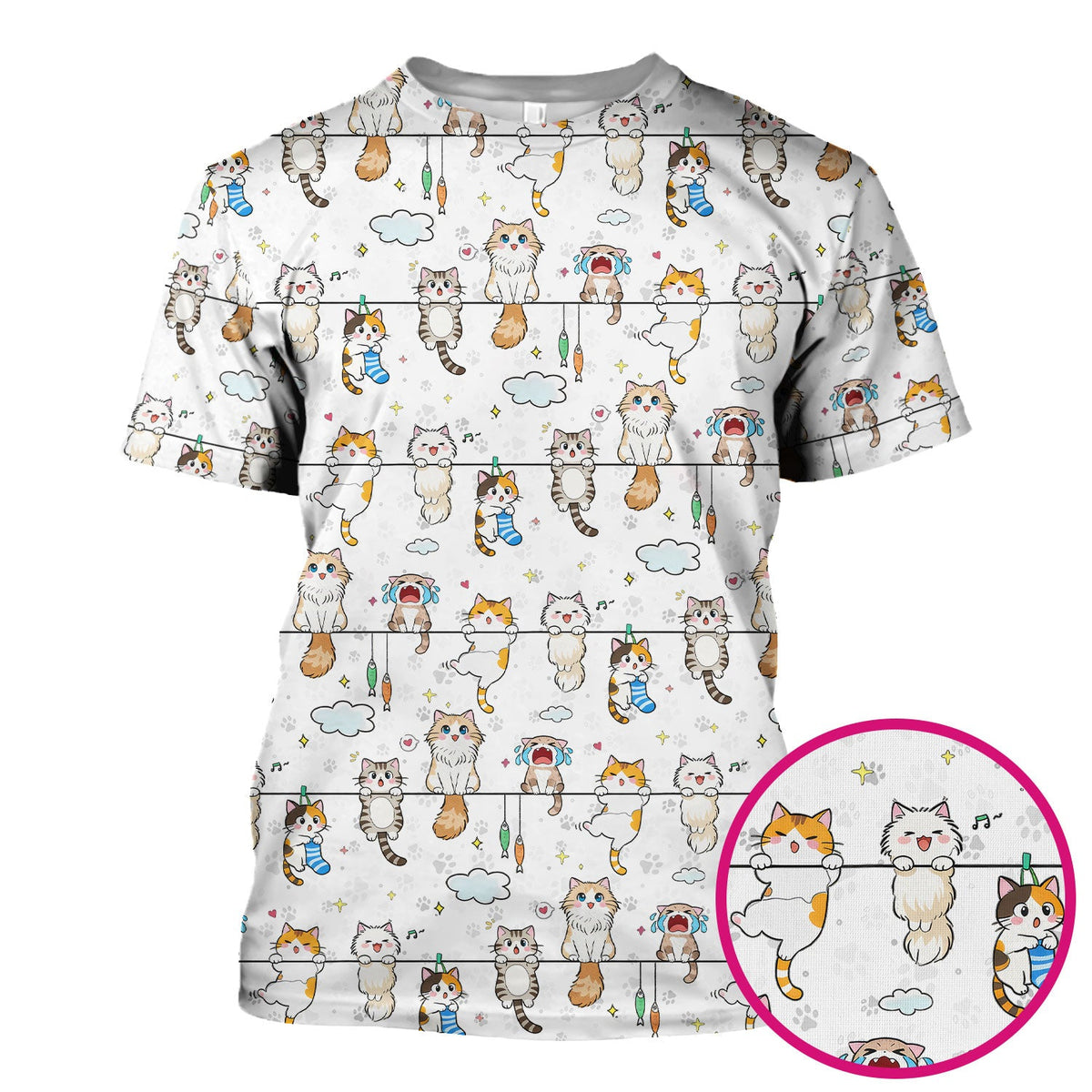 Cats With Cute Expressions Nurse Scrub Top