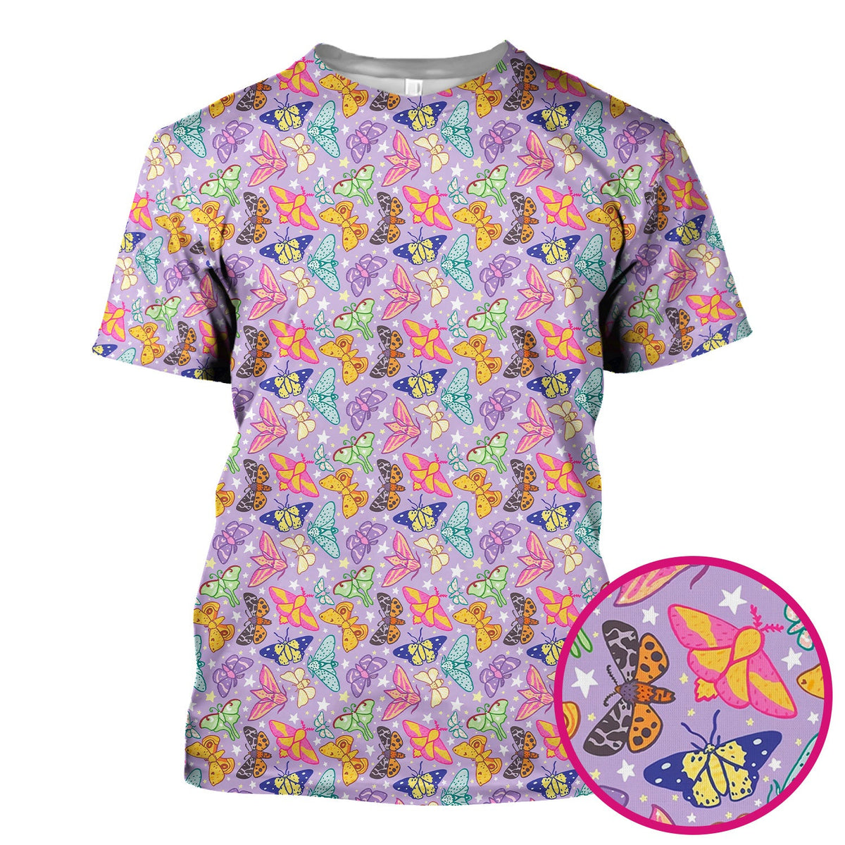 Colorful Butterfly Moth Garden Nurse Scrub Top