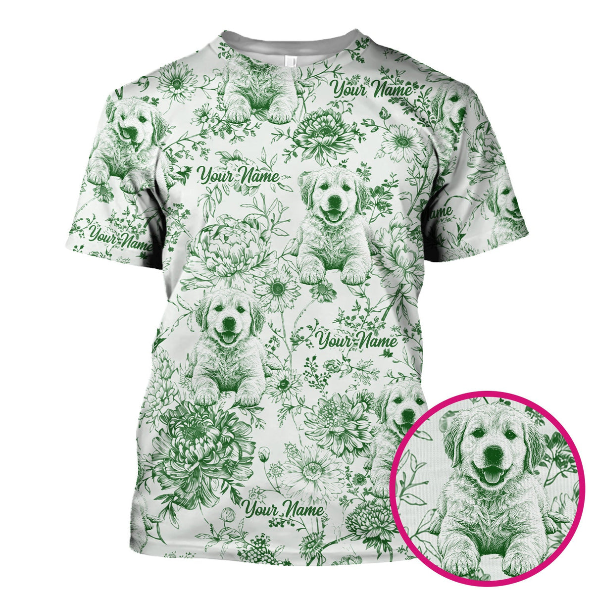 Personalized Pet Photo Floral Nurse Scrub Top