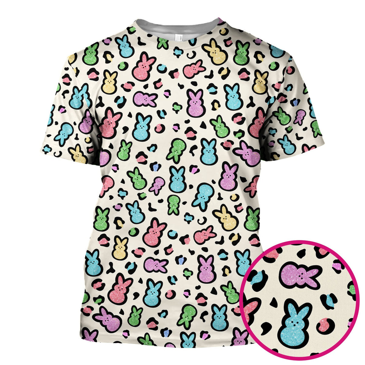 Pastel Bunny Nurse Scrub Top