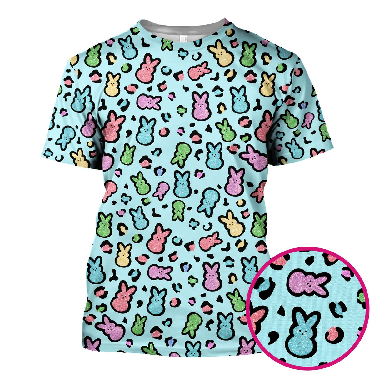 Pastel Bunny Nurse Scrub Top