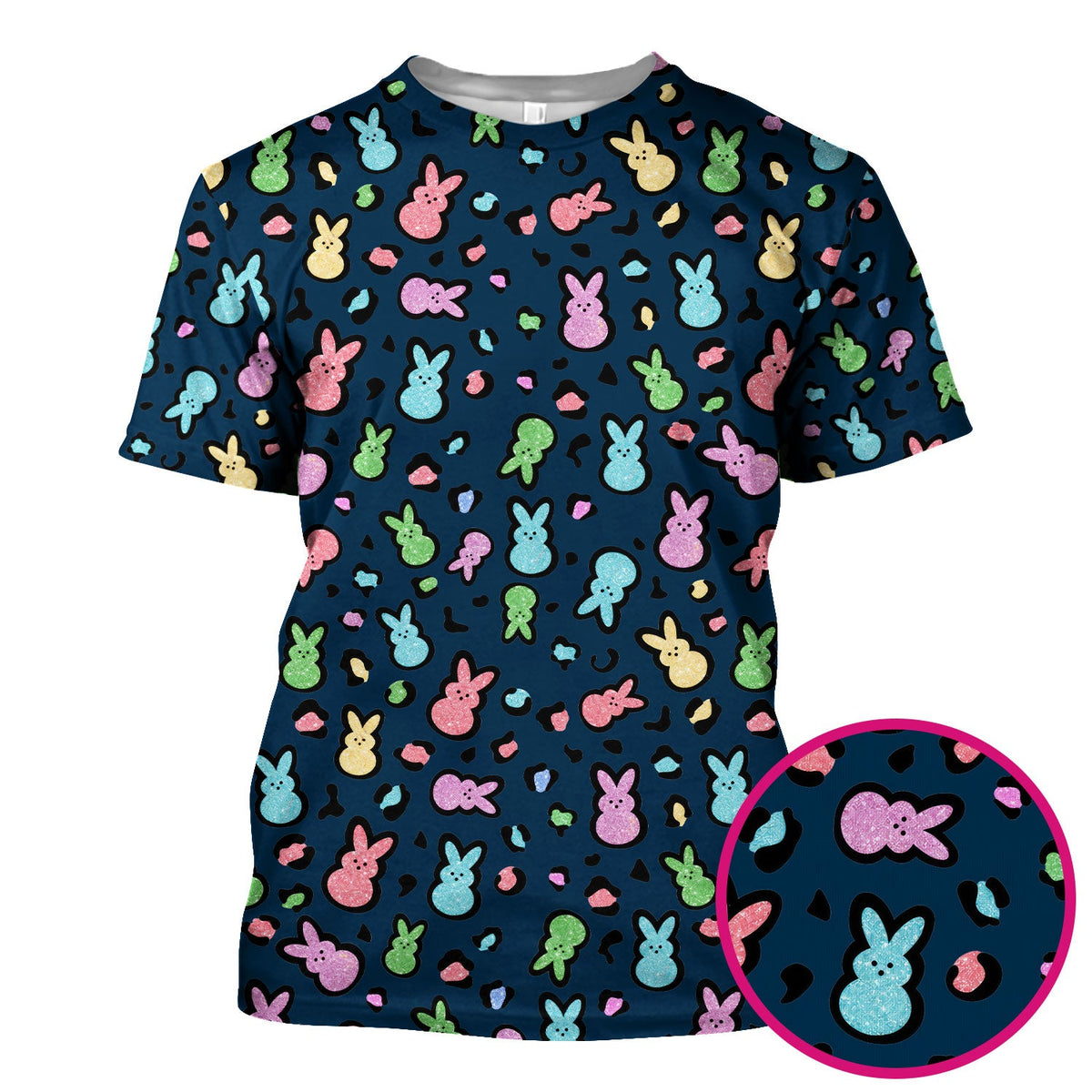 Pastel Bunny Nurse Scrub Top
