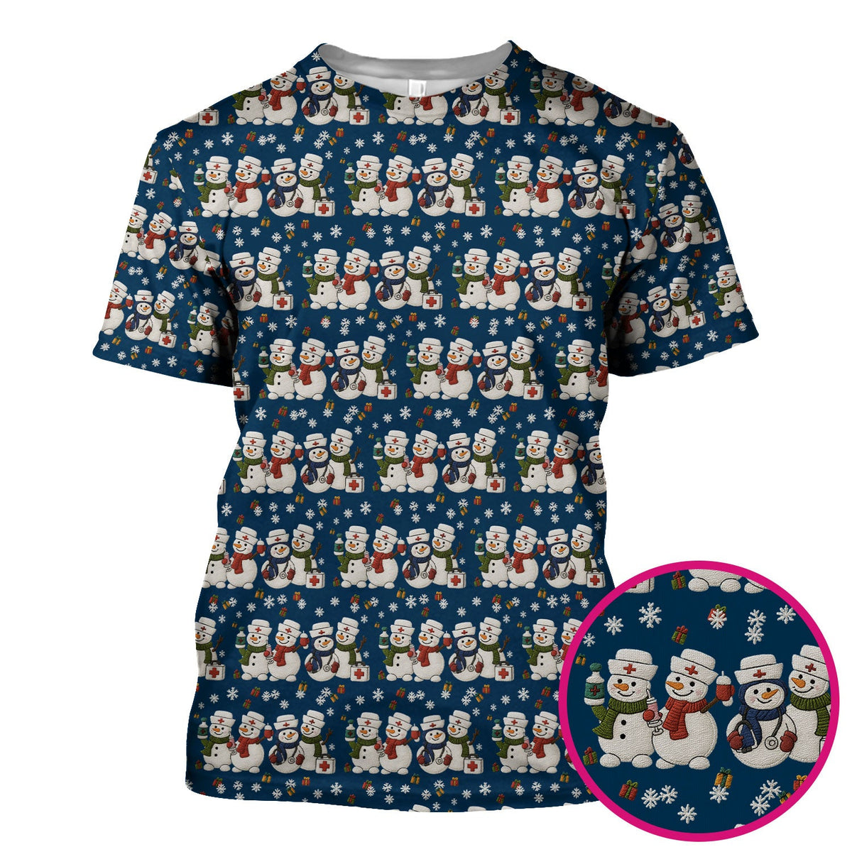 Snowman Nurse Scrub Top - Christmas Gift