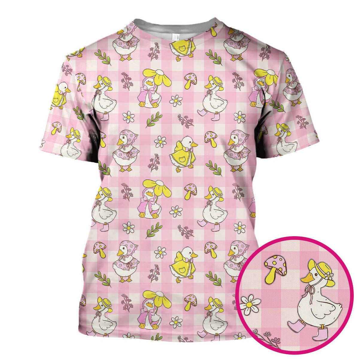 Duck Outfit Gingham Nurse Scrub Top