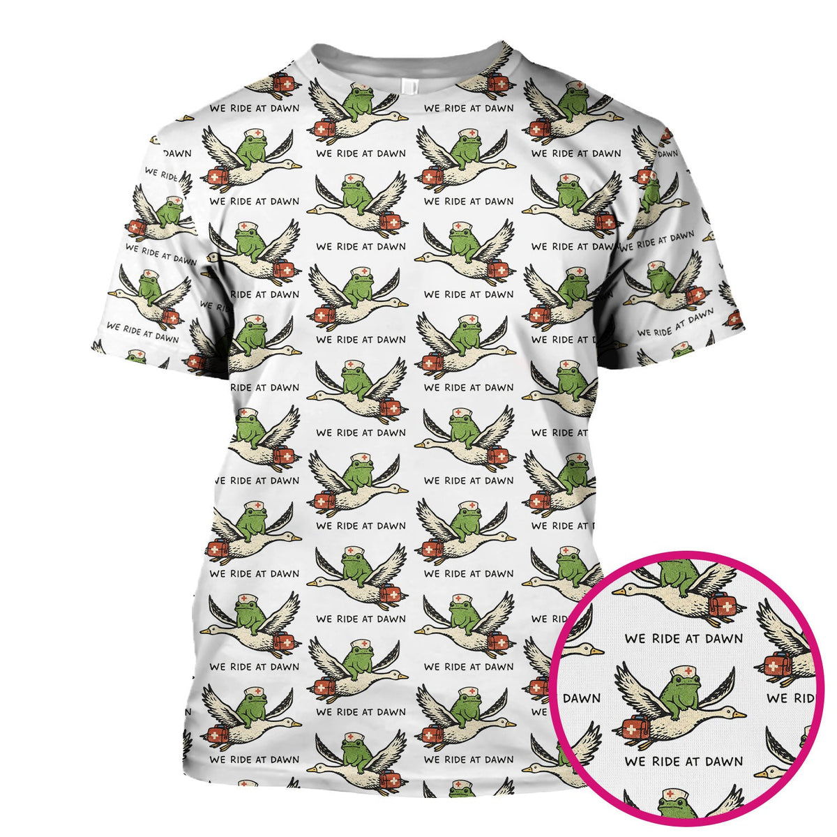 Frog Riding Goose Nurse Scrub Top