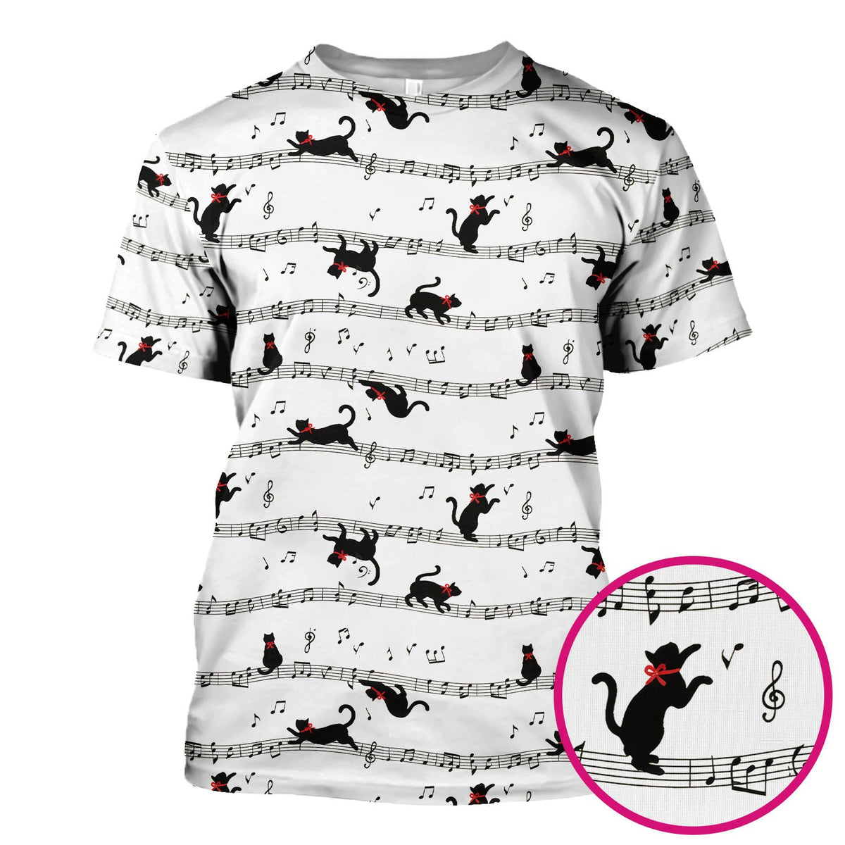 Dancing Black Cat Music Nurse Scrub Top