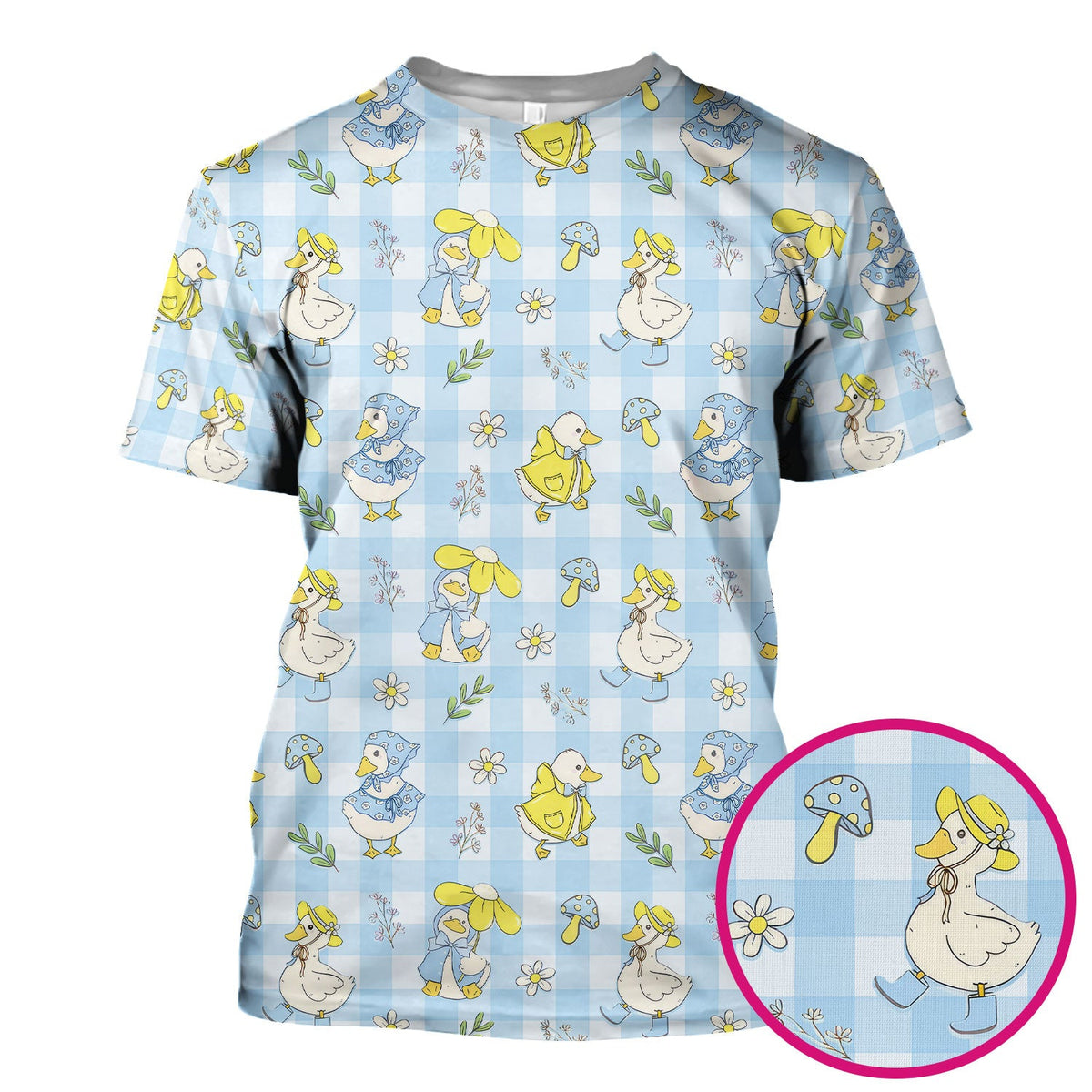 Duck Outfit Gingham Nurse Scrub Top