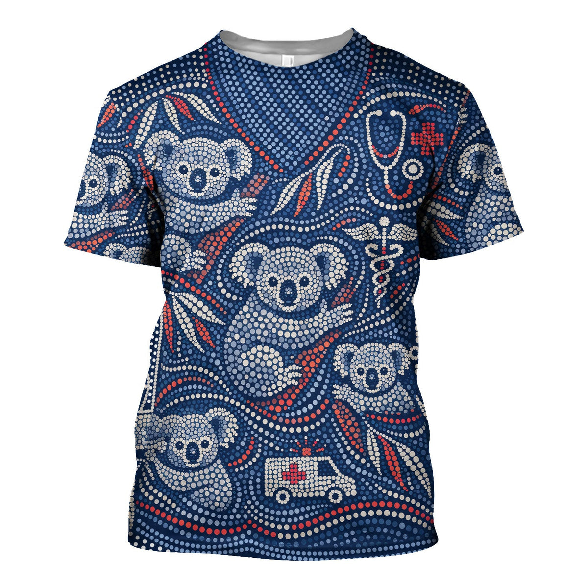 Koala Dot Art Nurse Scrub Top