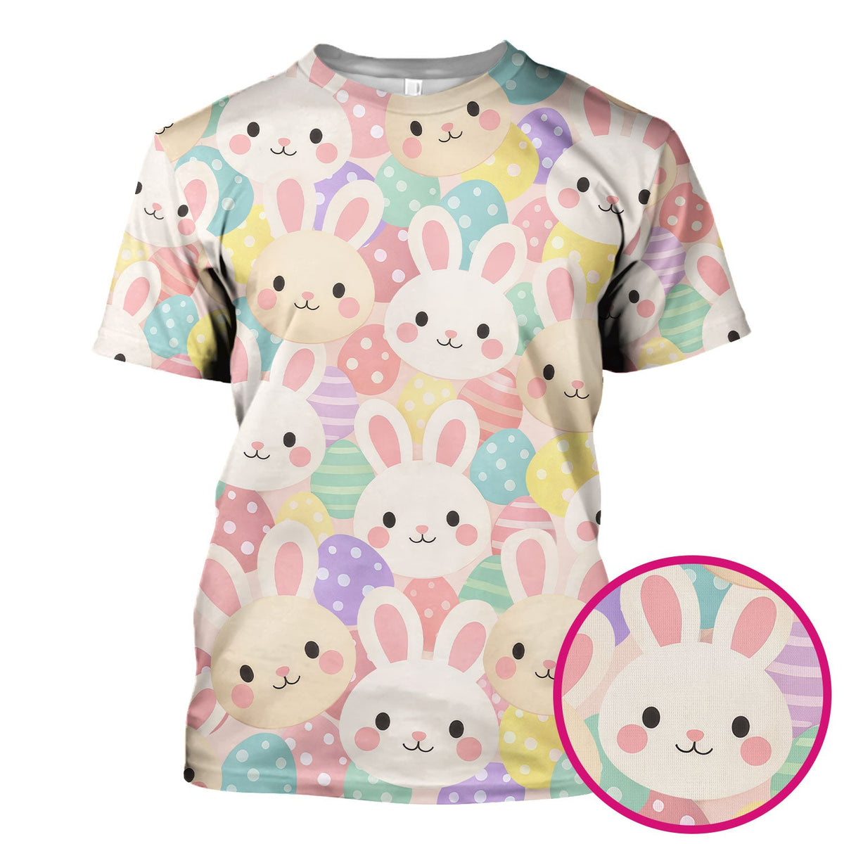 Pastel Bunny Easter Eggs Nurse Scrub Top