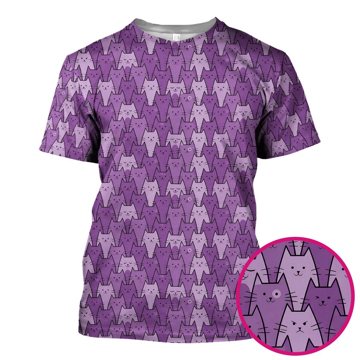 Purple Cats Nurse Scrub Top