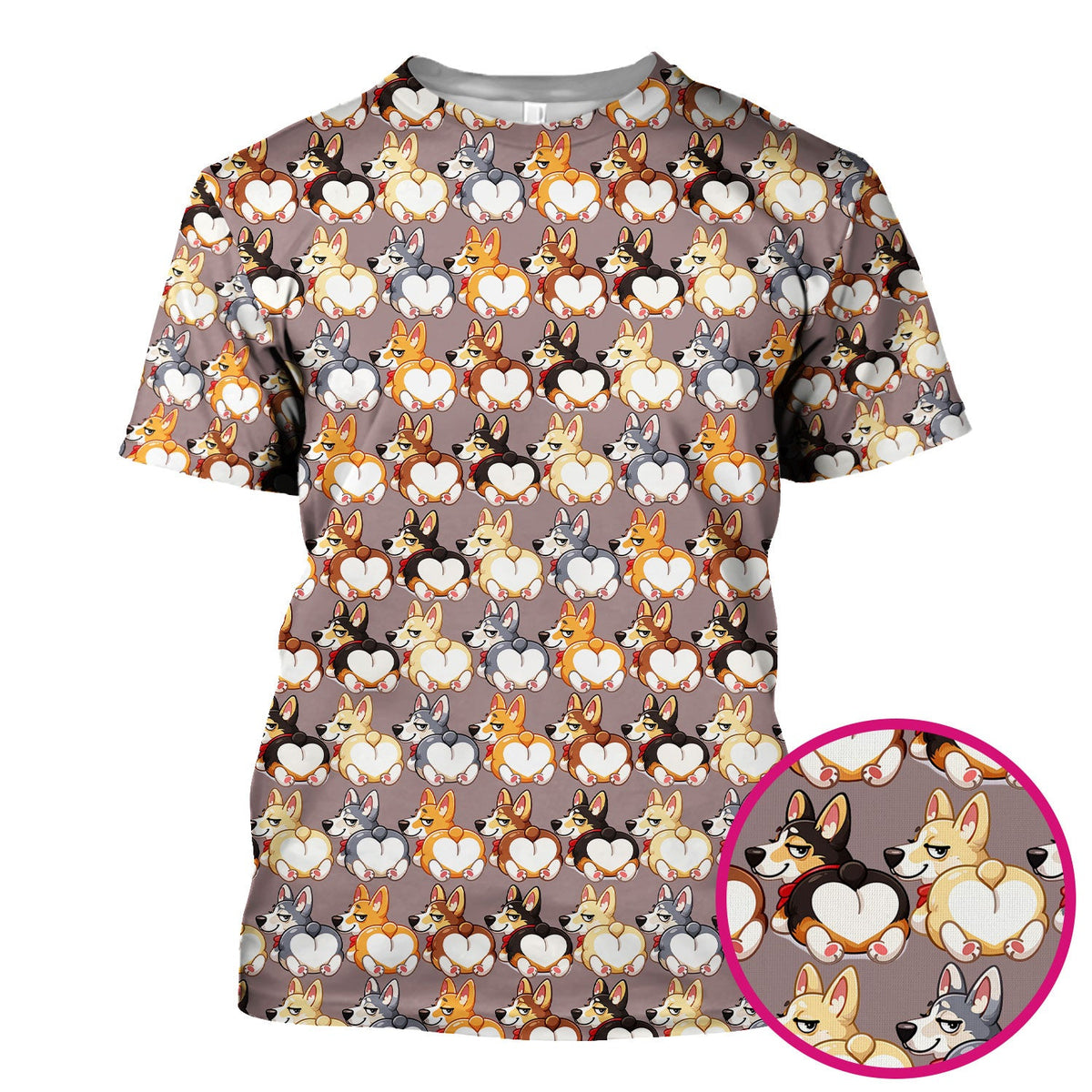 Corgi Cartoon Nurse Scrub Top