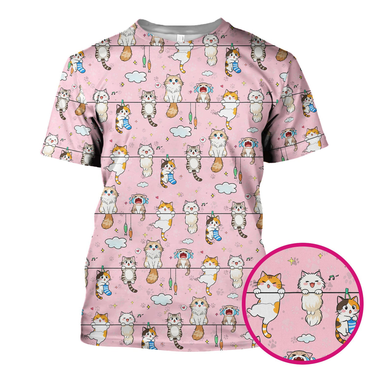 Cats With Cute Expressions Nurse Scrub Top