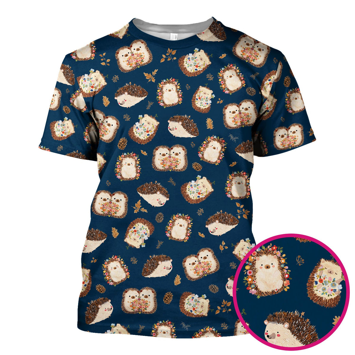 Hedgehog Floral Nurse Scrub Top