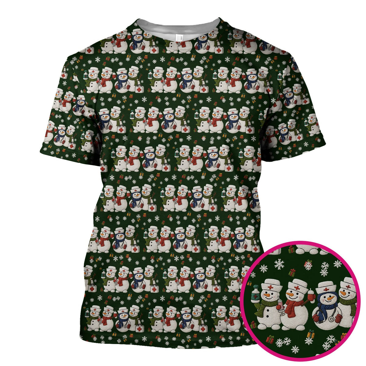 Snowman Nurse Scrub Top - Christmas Gift