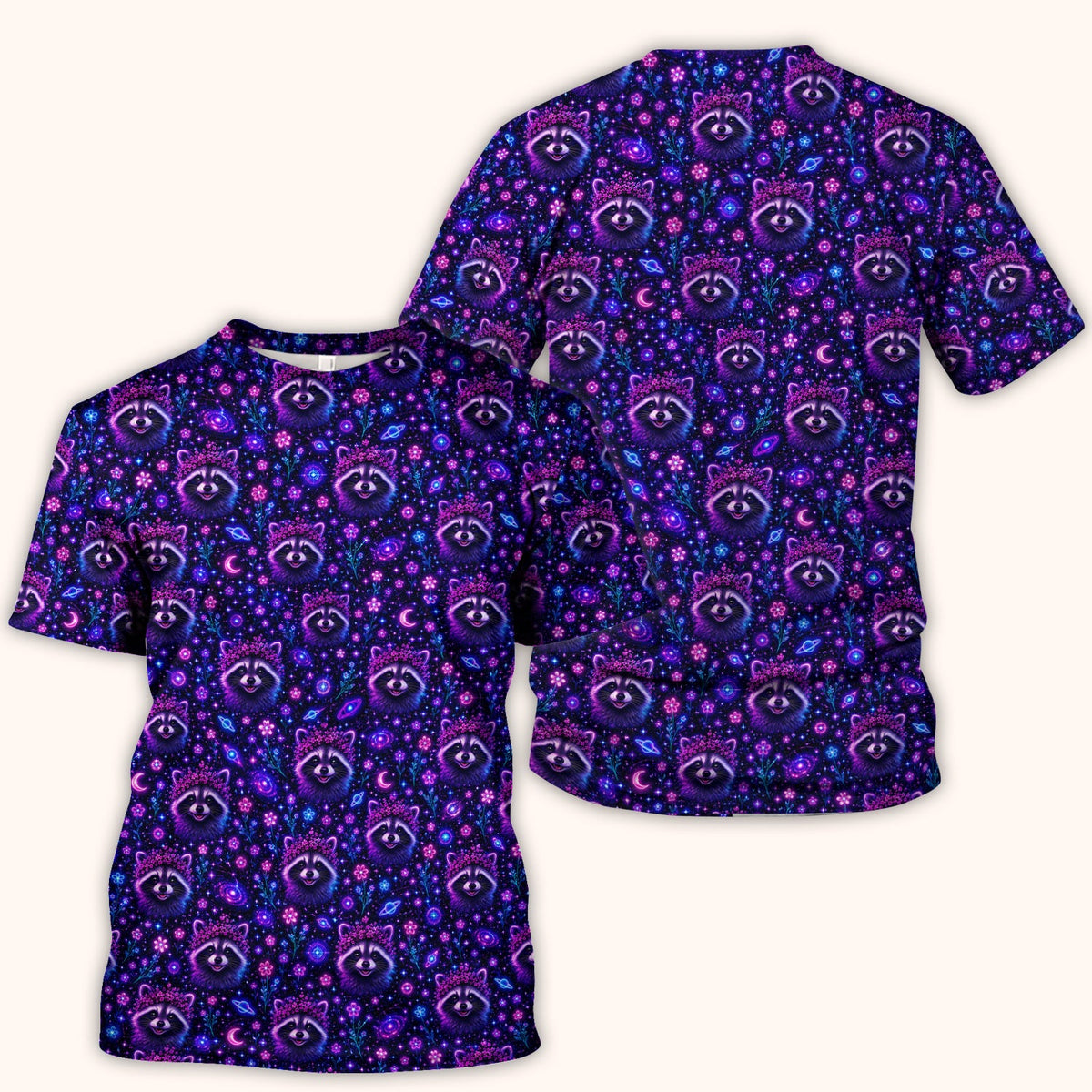 Galaxy Raccoon Nurse Scrub Top