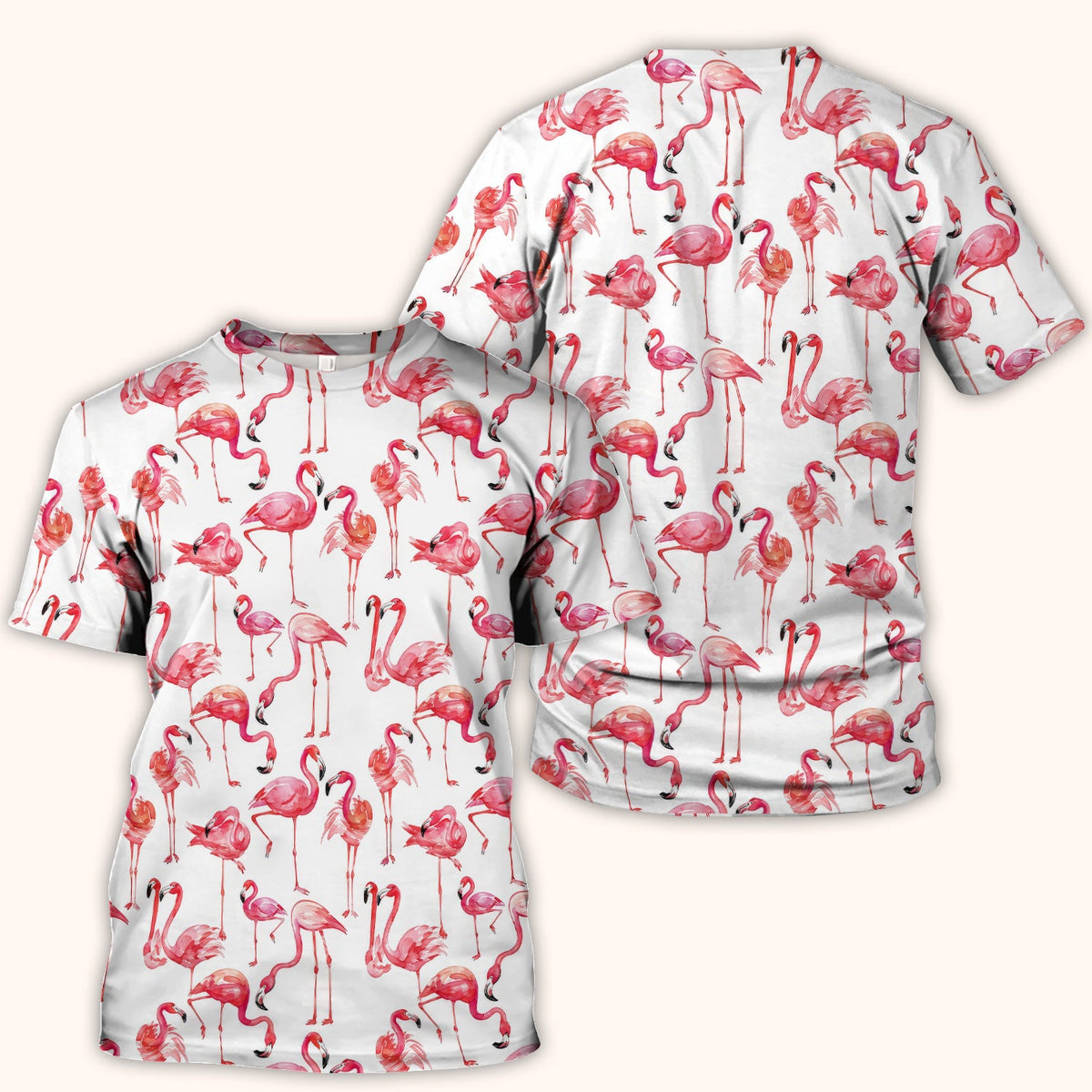 Pink Flamingo Tropical Bird Pattern Nurse Scrub Top, Comfortable Scrubs for Nurses
