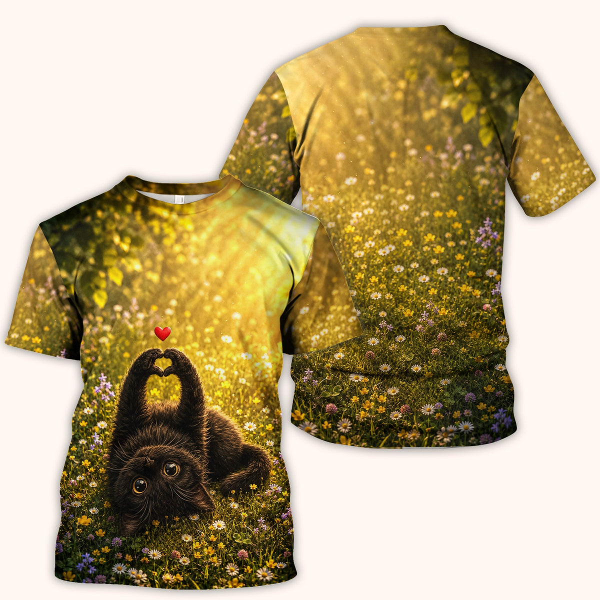 Upside Down Black Cat Meadow Nurse Scrub Top