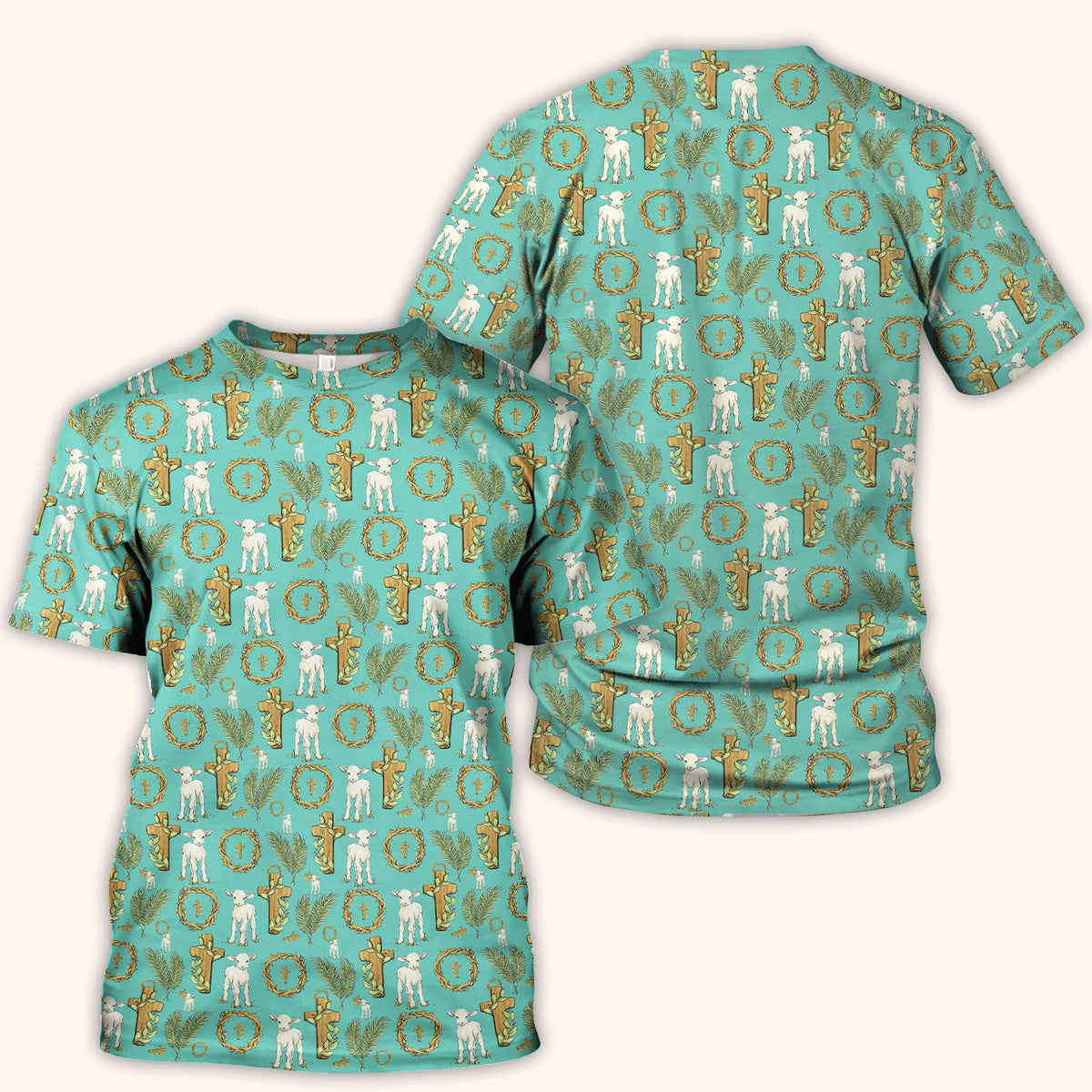 Faith Lamb Cross Nurse Scrub Top
