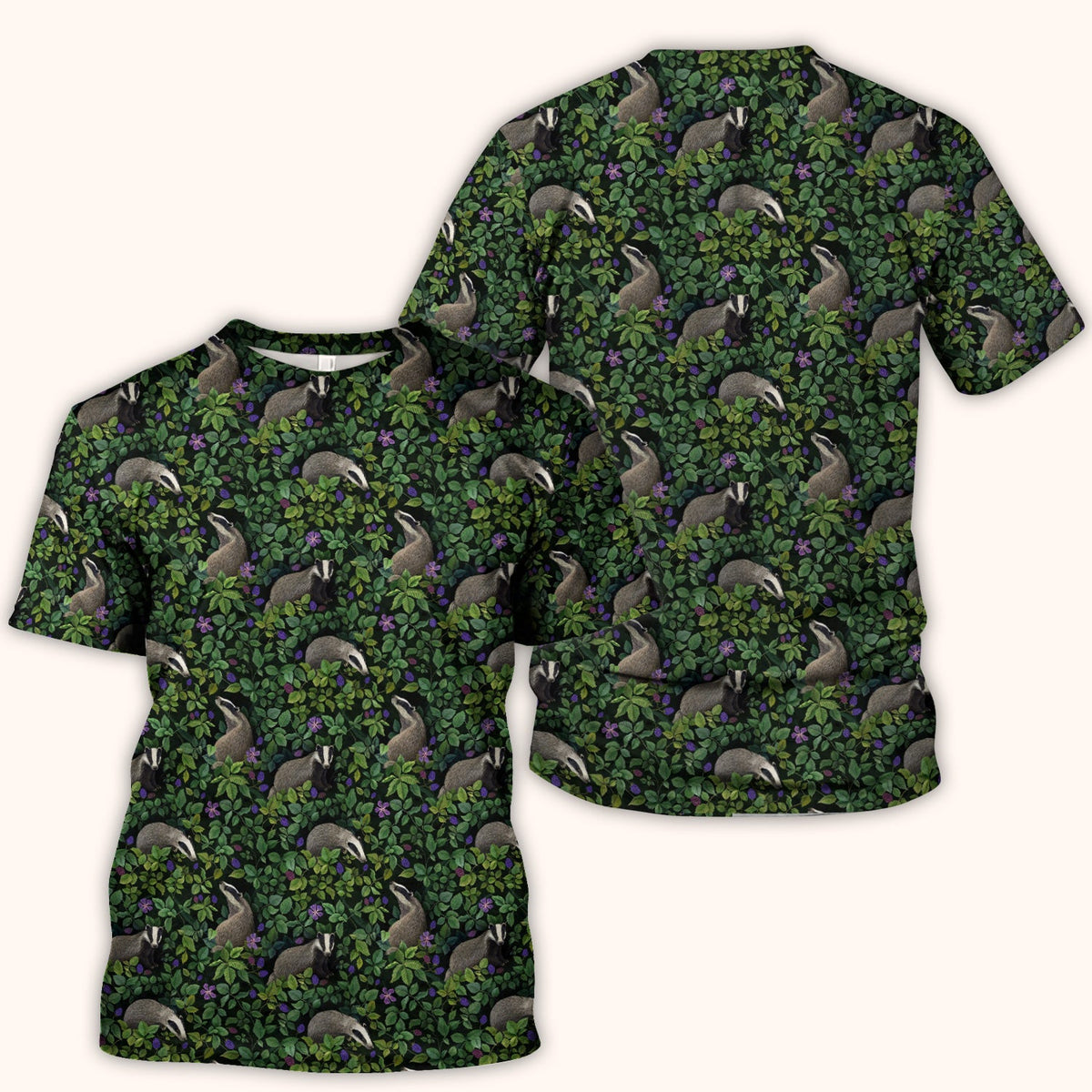 Woodland Badger Forest Nurse Scrub Top
