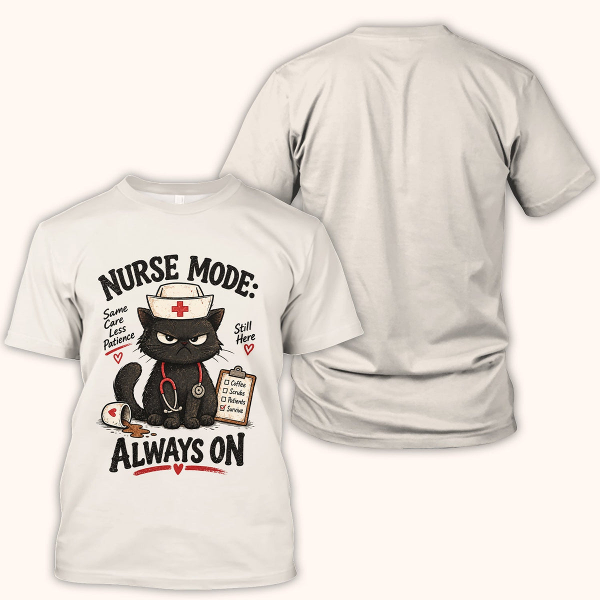 Nurse Mode Always On Black Cat Shirt