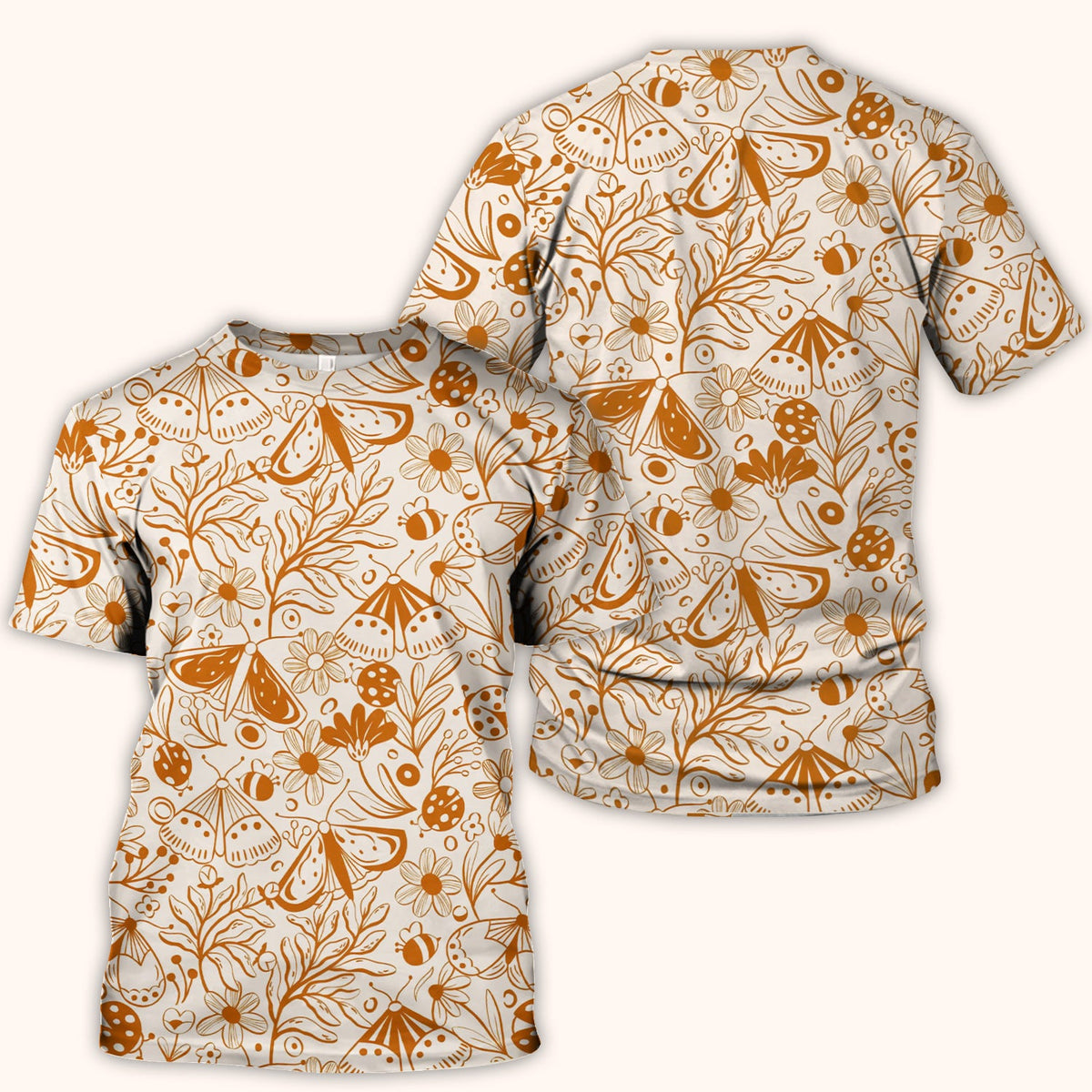 Butterfly Ladybug Floral Garden Nurse Scrub Top