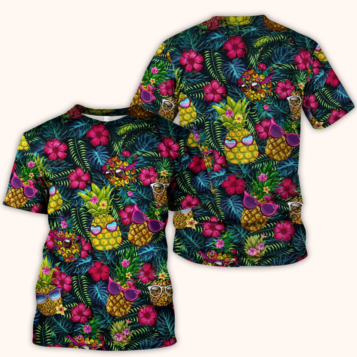 Tropical Pineapple Sunglasses Nurse Scrub Top