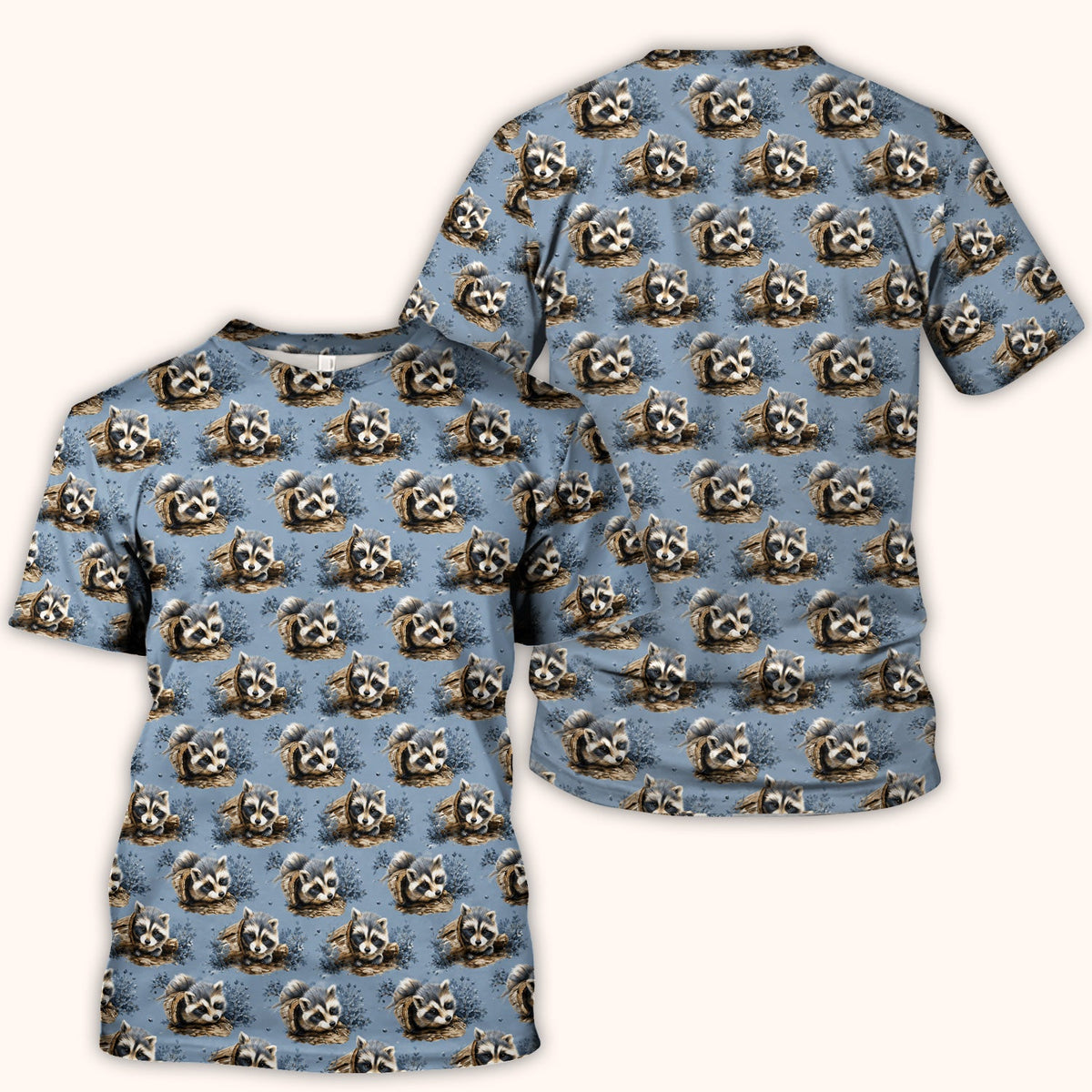 Raccoon In Log Nurse Scrub Top