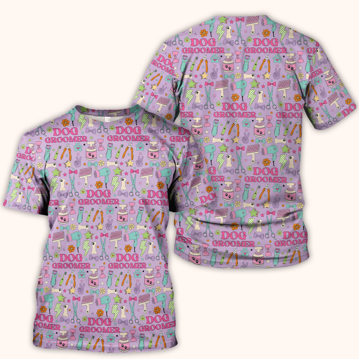 Dog Groomer Tools Nurse Scrub Top