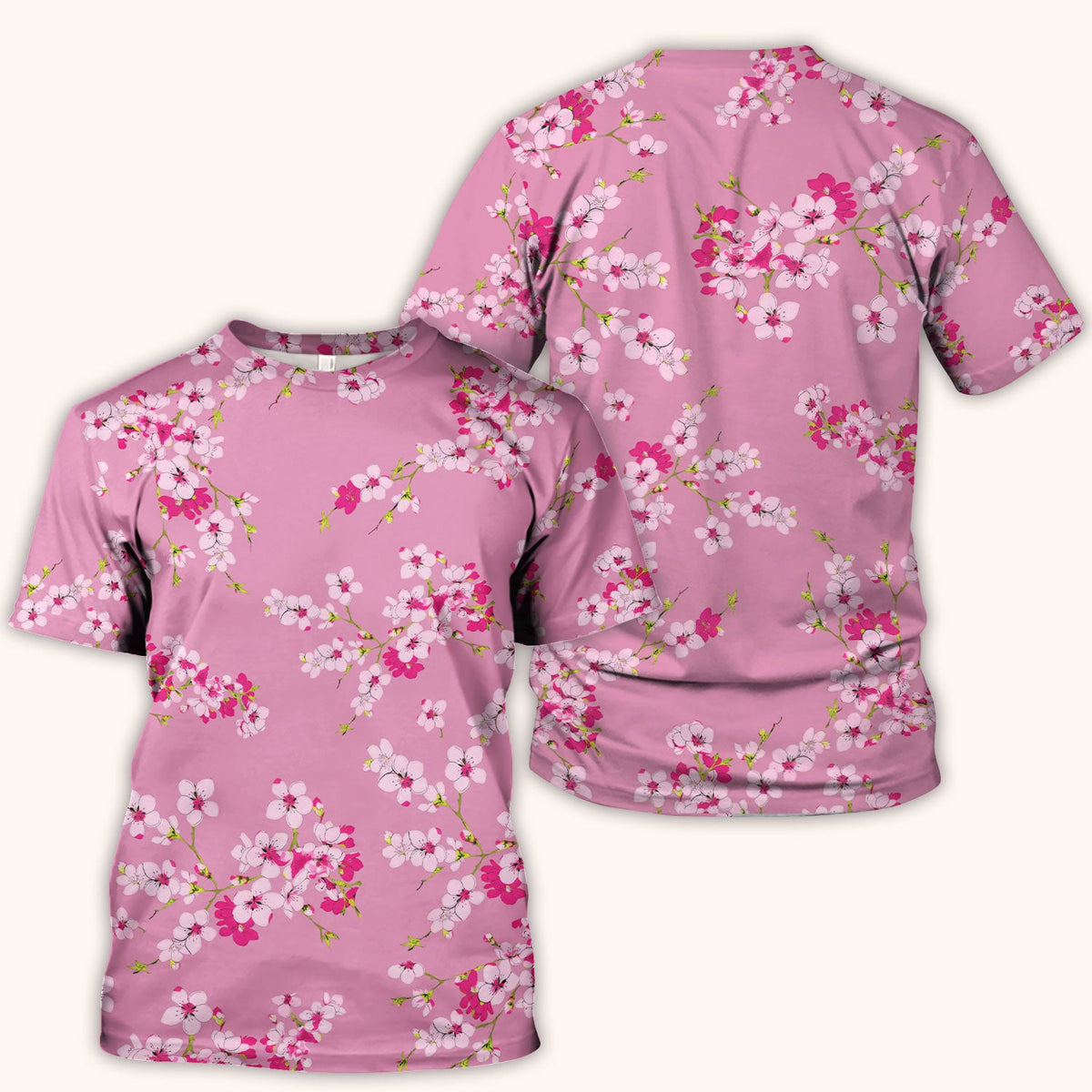 Elegant Cherry Blossom Nurse Scrub Top