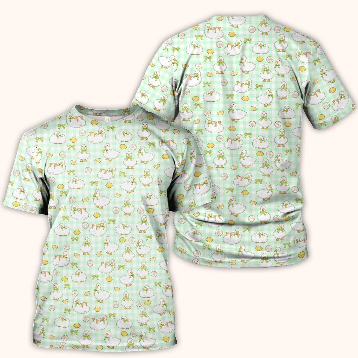 Adorable Ducks Lemon Daisy Nurse Scrub Top