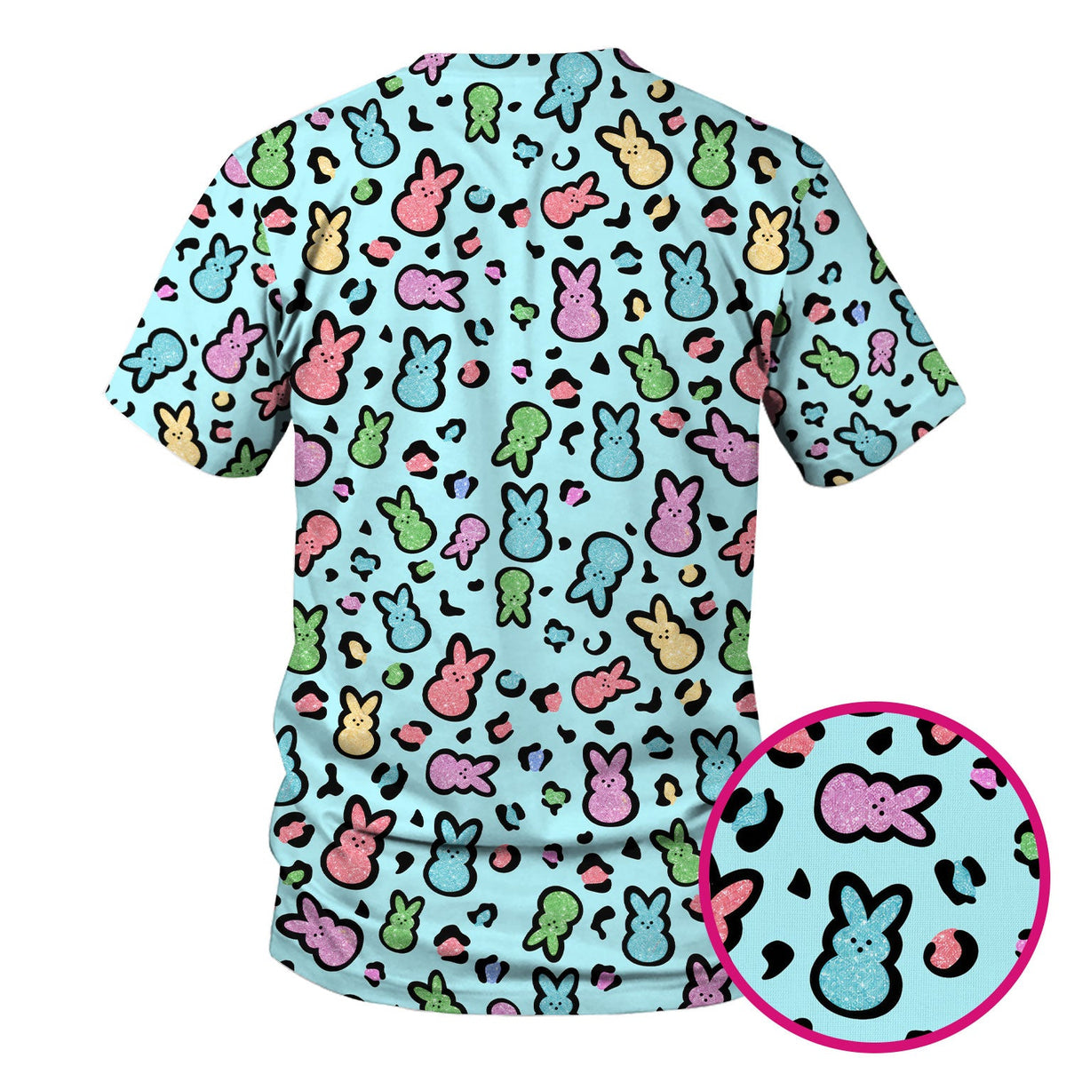 Pastel Bunny Nurse Scrub Top
