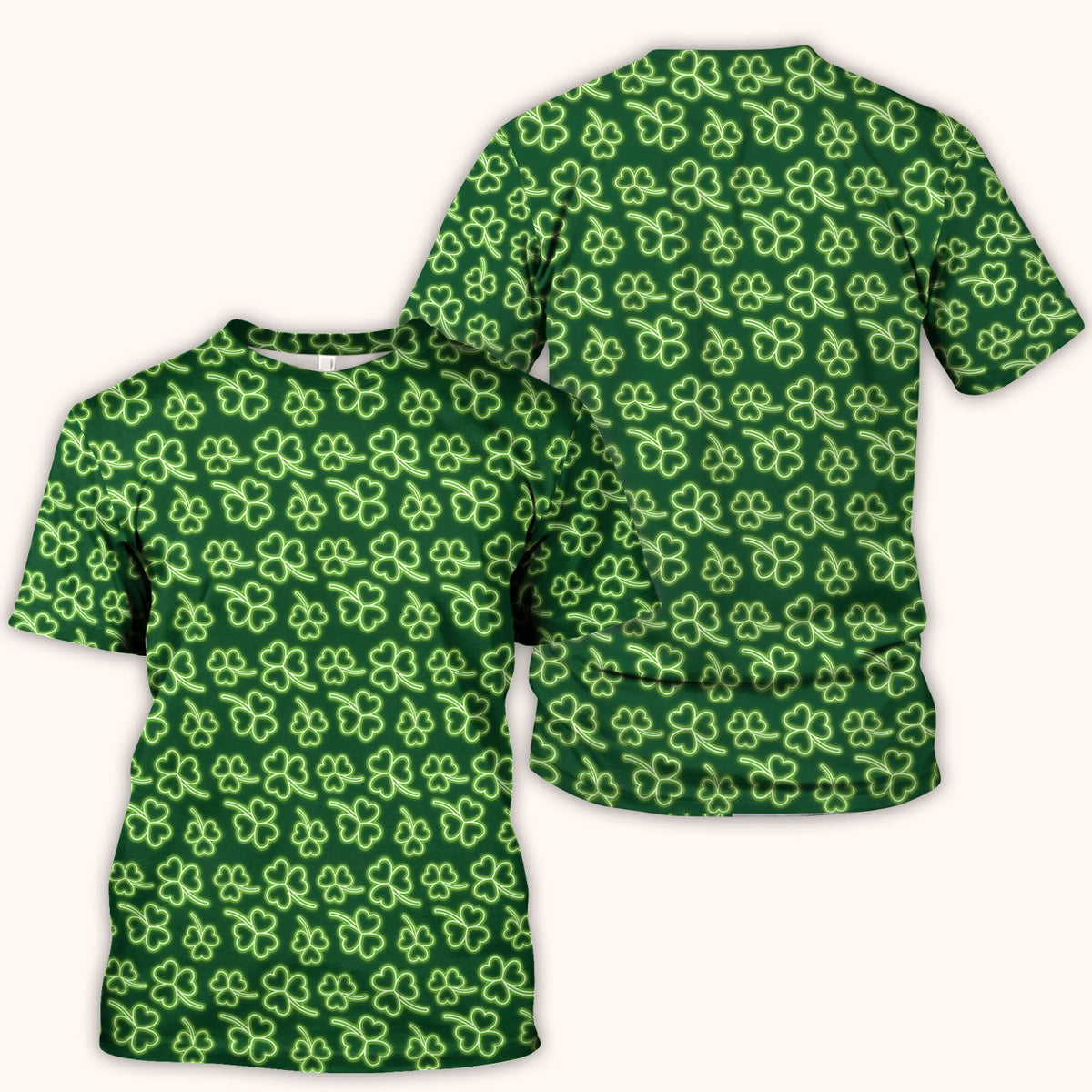 Neon Shamrock Nurse Scrub Top, St. Patrick’s Day Glow Green Pattern Pattern Shirt,  Breathable Fabrics Nursing Uniform