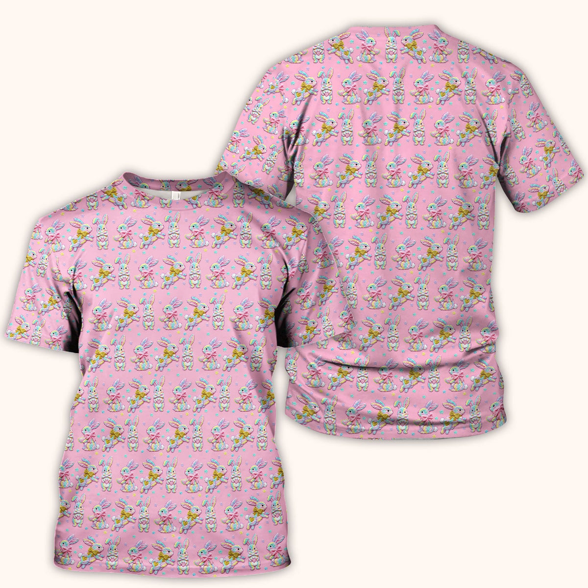 Cartoon Bunny Nurse Scrub Top - Easter Gift