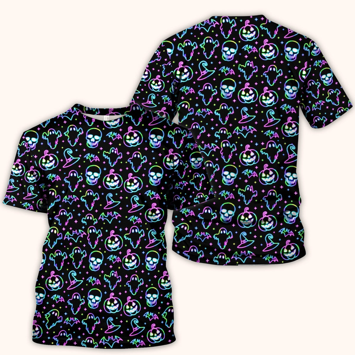 Pumpkin Skull Spooky Nurse Scrub Top
