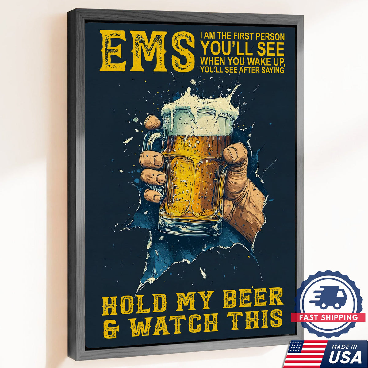 Hold My Beer EMS Nurse Canvas