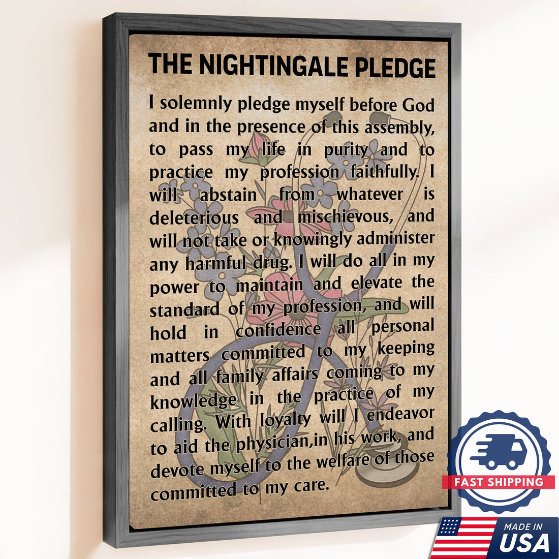 Nightingale Pledge Nurse Canvas