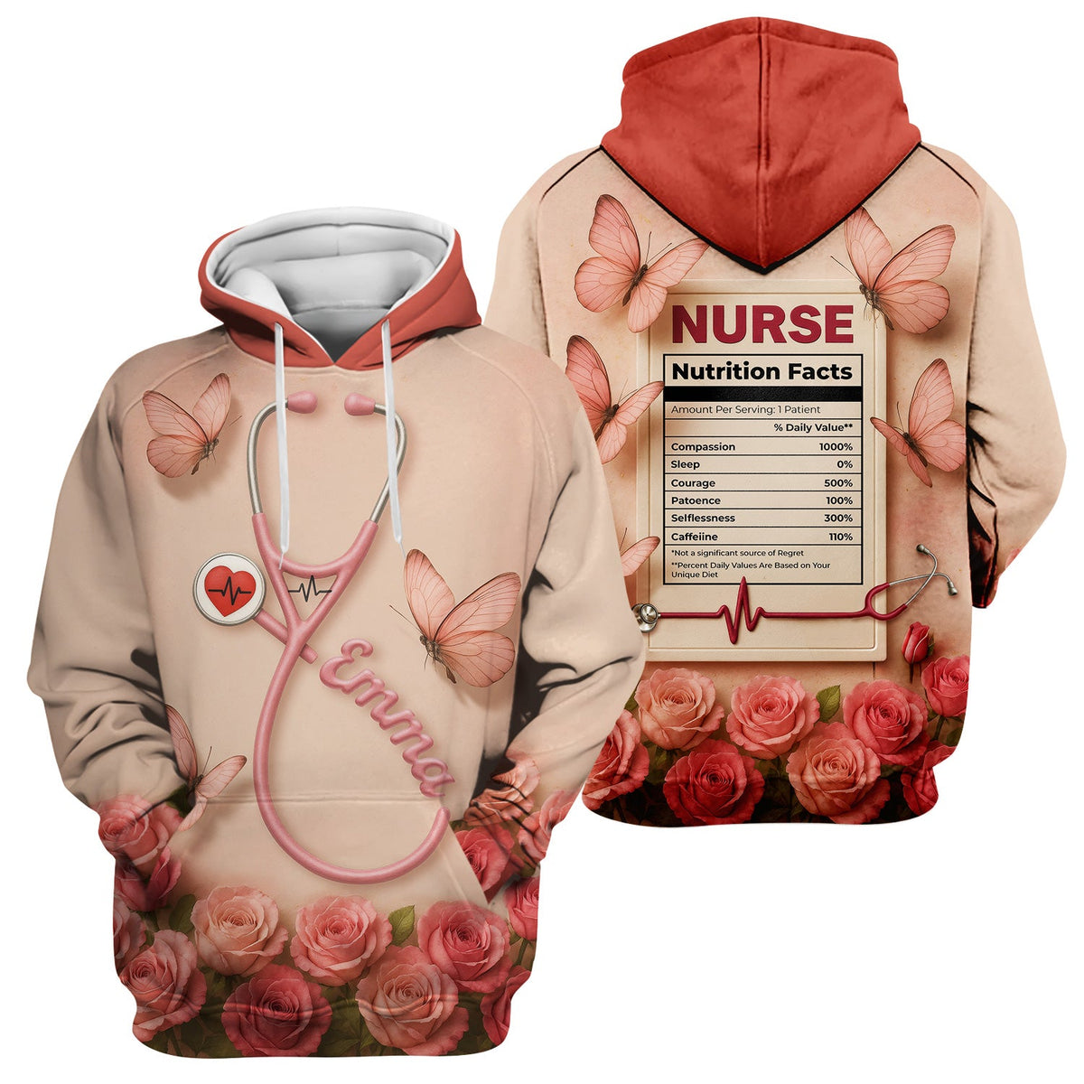 Personalized Nutrition Facts Nurse Shirt
