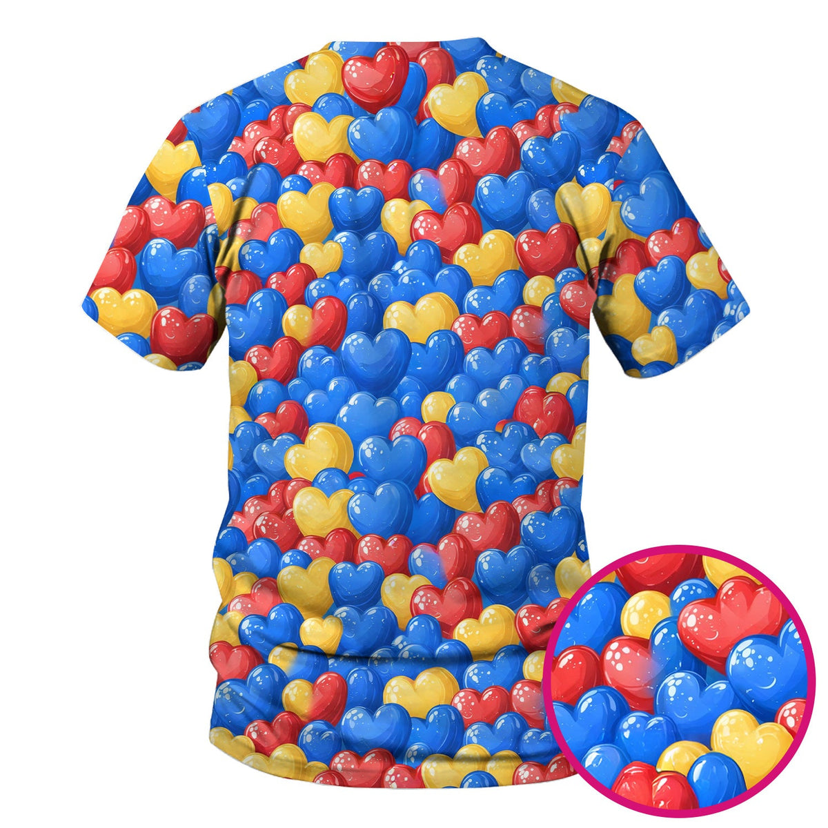Colorful Autism Heart Nurse Scrub Top