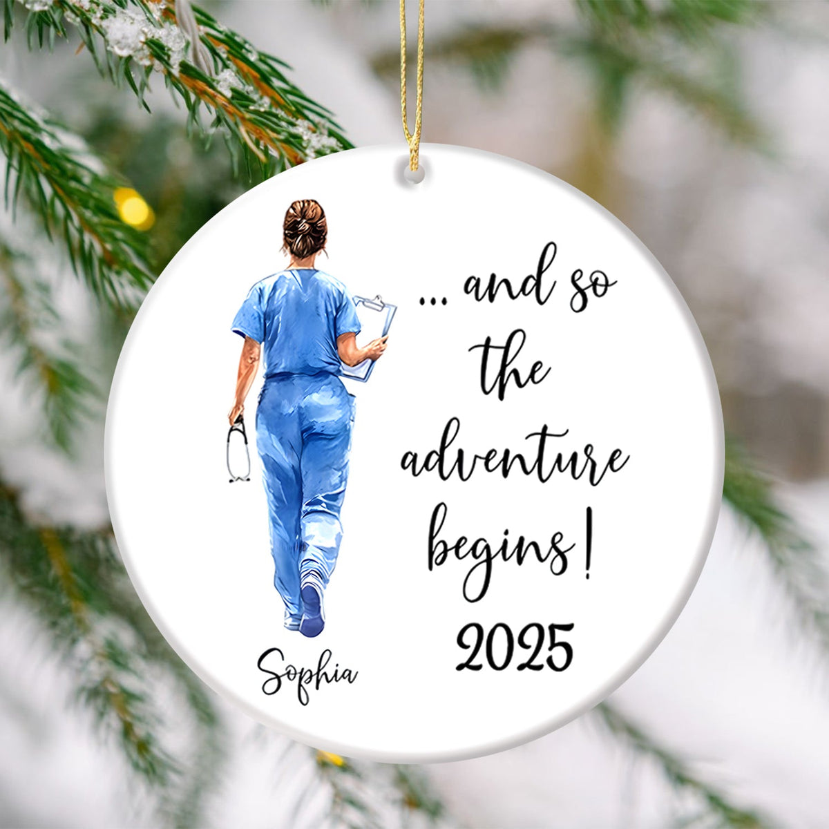 Personalized Nurse Graduation Christmas Ornament