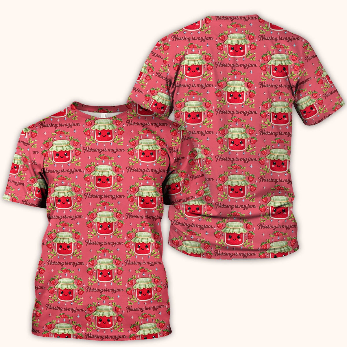Strawberry Jam Nurse Scrub Top